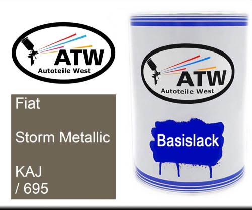 Fiat, Storm Metallic, KAJ / 695: 500ml Lackdose, von ATW Autoteile West.